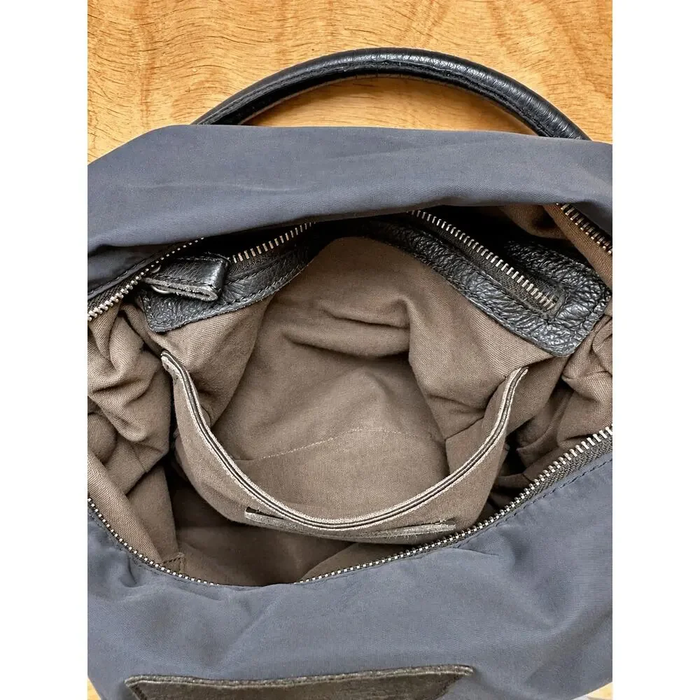 Liebeskind Berlin Ramona C Brown Nylon Leather Hobo Crossbody Shoulder Bag